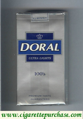 Doral Premium Taste Guaranteed Ultra Lights 100s cigarettes soft box